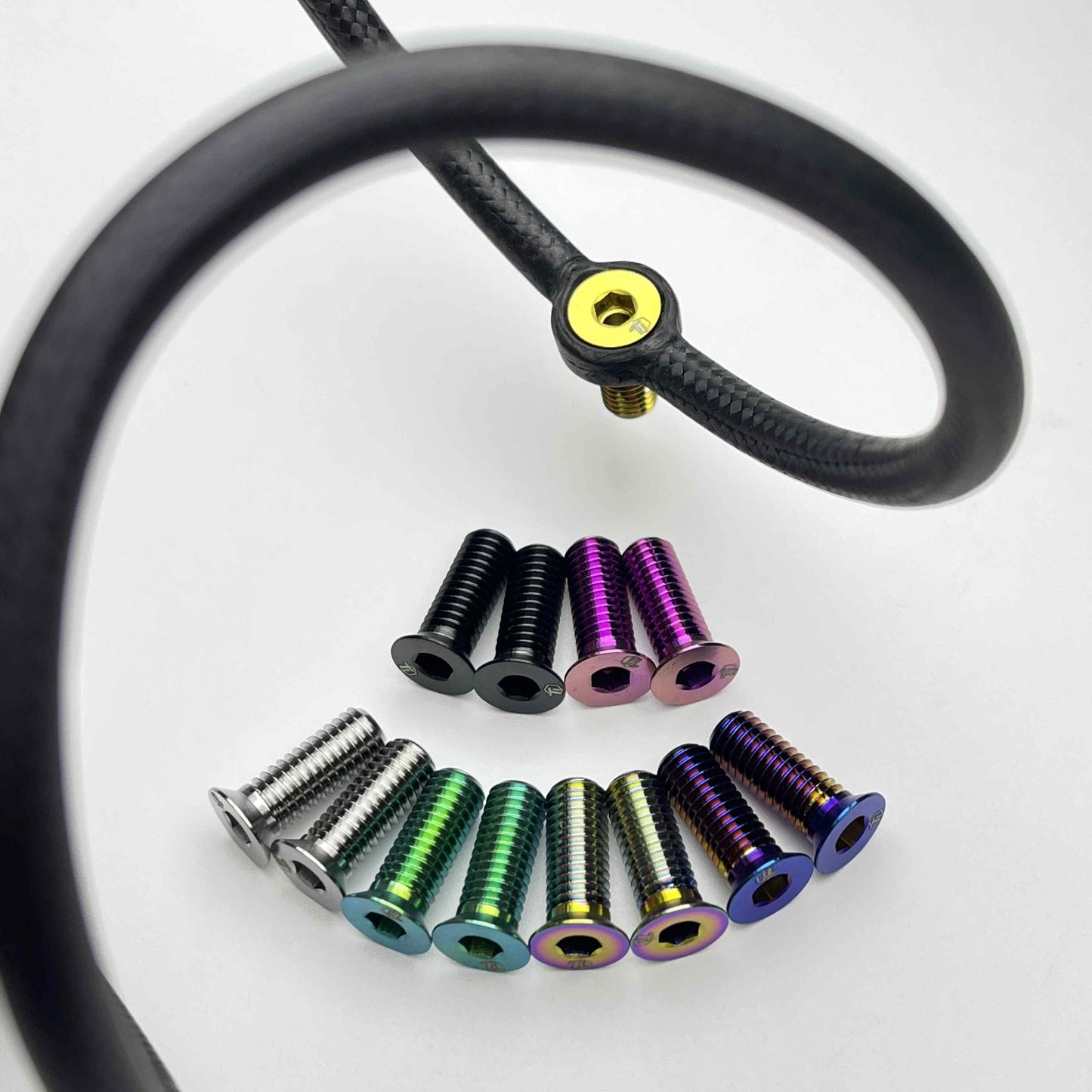 Flush Mount Titanium Bottle Cage Bolts | Ultralight Hollowed Design