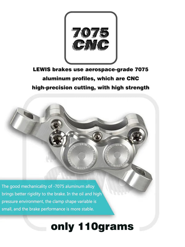 Lewis LV4 Quad 4 Pistons Brake for Enduro Downhill & Trail Radial Cylinder | Super Lightweight Design MTB | Free Worldwide Shipping