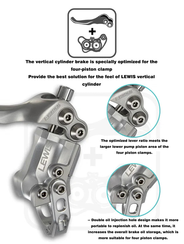 Lewis LV4 Quad 4 Pistons Brake για Enduro Downhill &amp; Trail Radial κύλινδρο | Σούπερ ελαφρύ σχέδιο MTB | Δωρεάν αποστολή σε όλο τον κόσμο