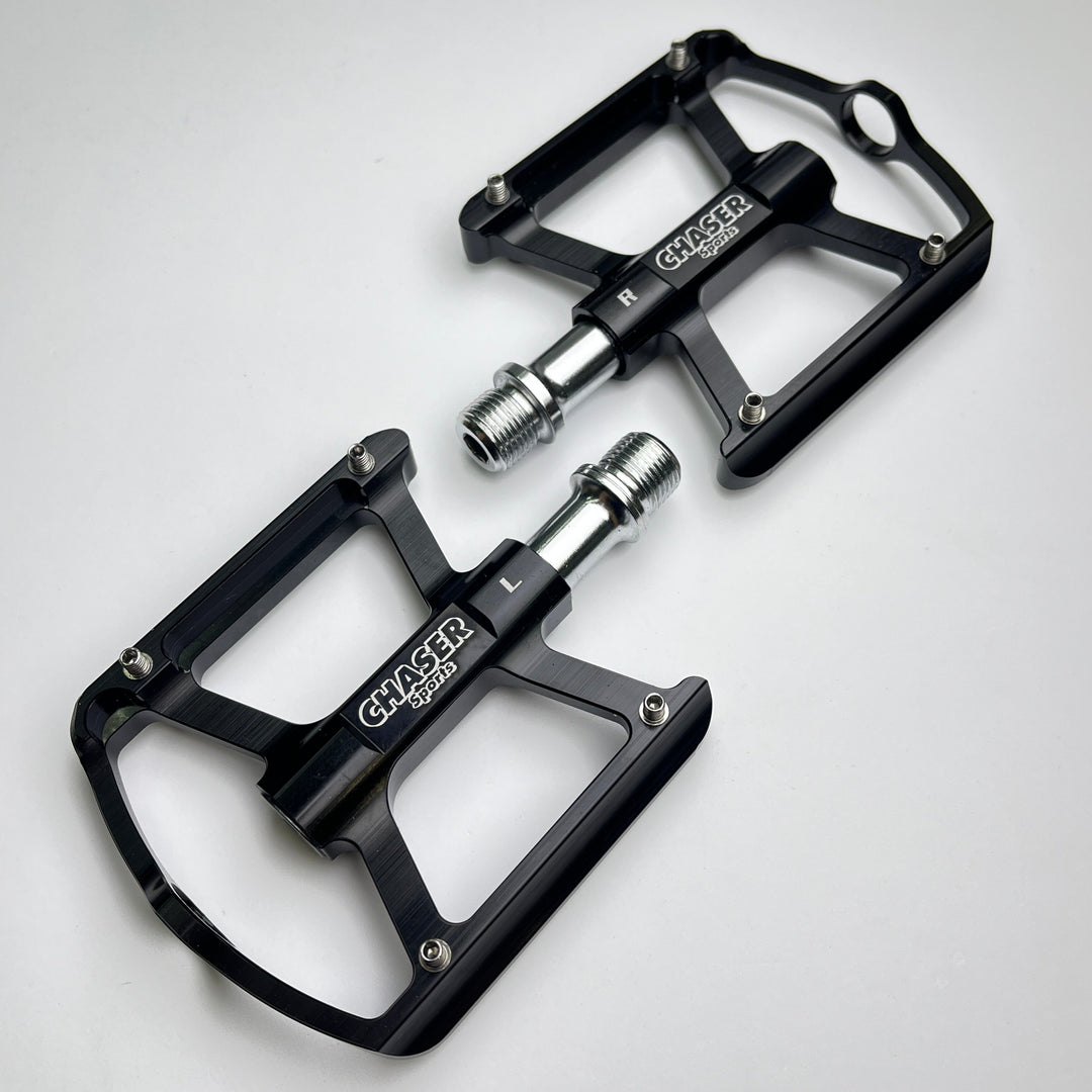 bike pedal quick release Universal Aluminium CNC Flat Color:Anthracite/White StadtRAD: Deutsche Bahn goes linked_Dunkelbraun the pedals are clearly