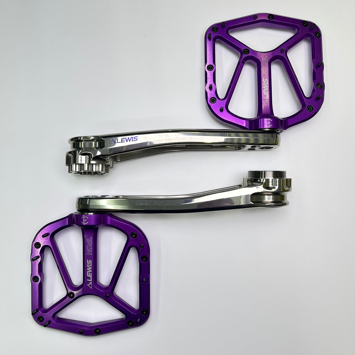 Lewis Ridge 7075 Aluminum Flat Pedals | DH & Enduro CNC Forged, Titanium Bolts Included
