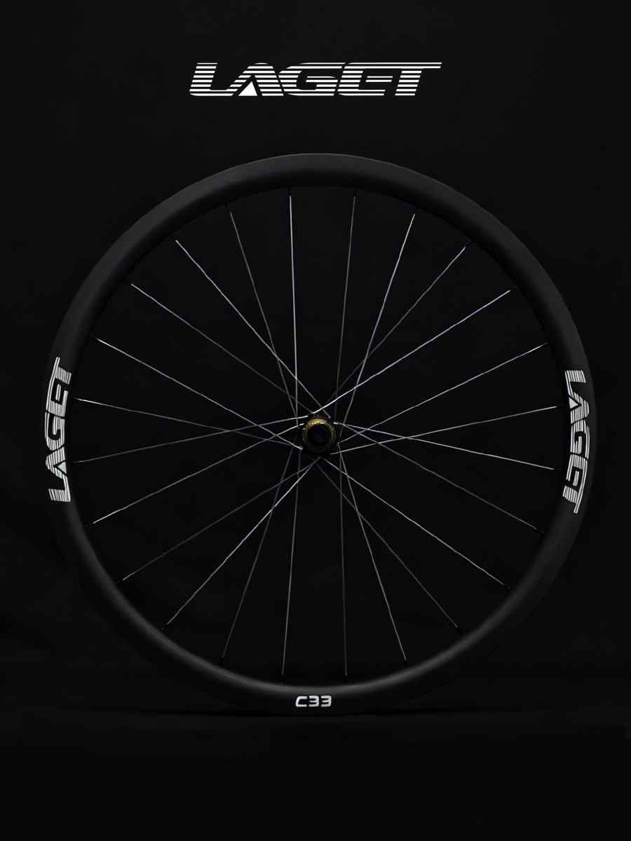 Laget C33 Carbon Gravel Disc Wheelset | 1205g, 33mm Depth, Titanium Spokes