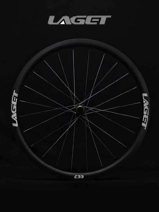 Laget C33 Carbon Gravel Disc Wheelset | 1205g, 33mm Depth, Titanium Spokes