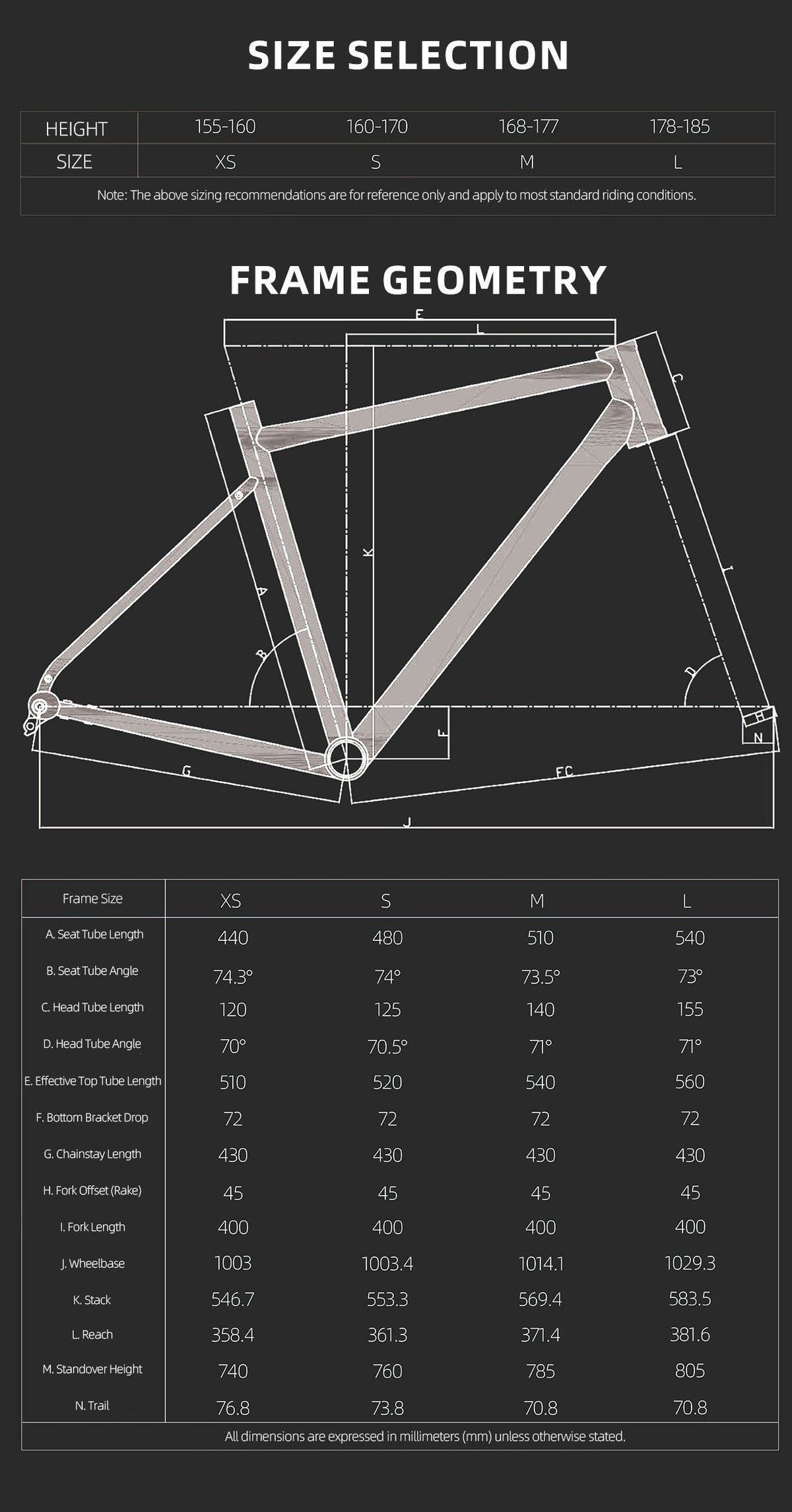 Laget G1 titanium-gravelsæt | 1600g (S) | 700c/650b | Bikepacking Touring