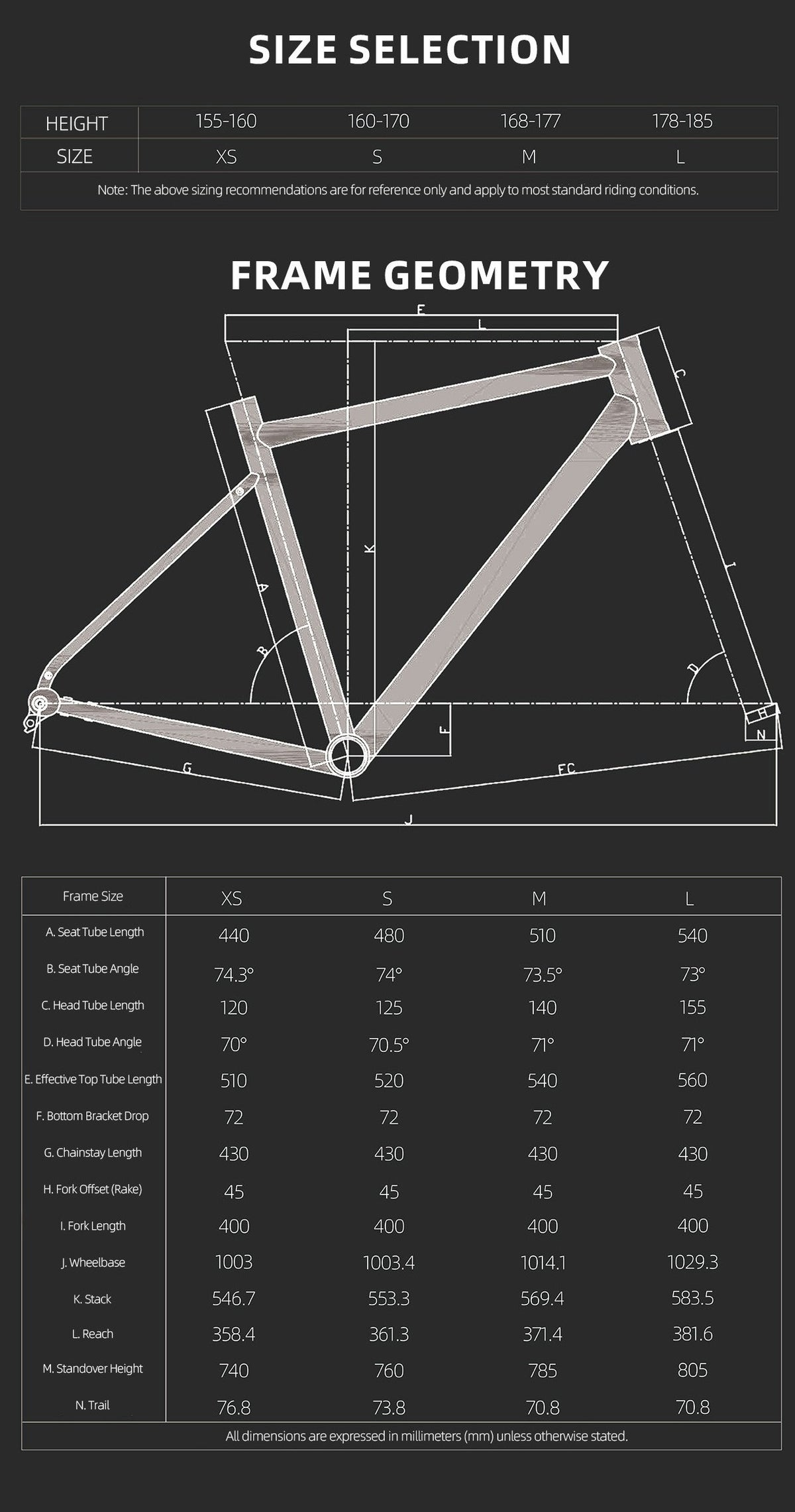 Laget G1 titanium-gravelsæt | 1600g (S) | 700c/650b | Bikepacking Touring
