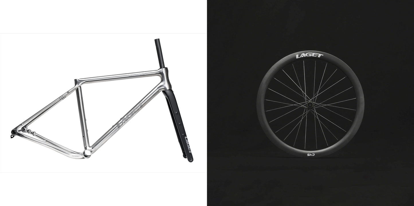 Laget Discovery One Pro Titanium Gravel Frameset | 3D-Printed Titanium | 1380g (S) | 700x45c