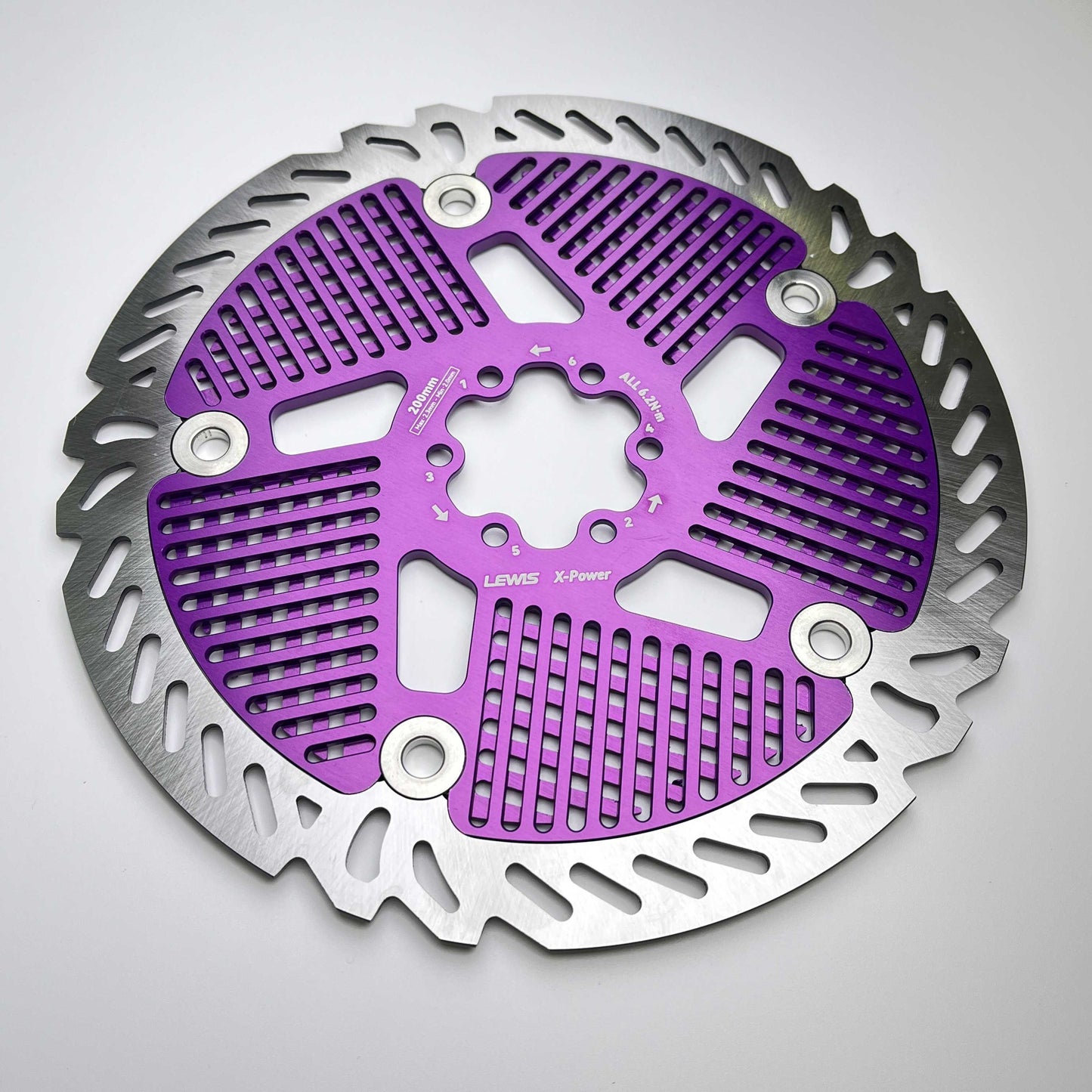 Lewis Floating Brake Rotor | 6 Bolts 44BCD 200/220mm 2.3mm | DH Enduro Surron E Dirt Bike