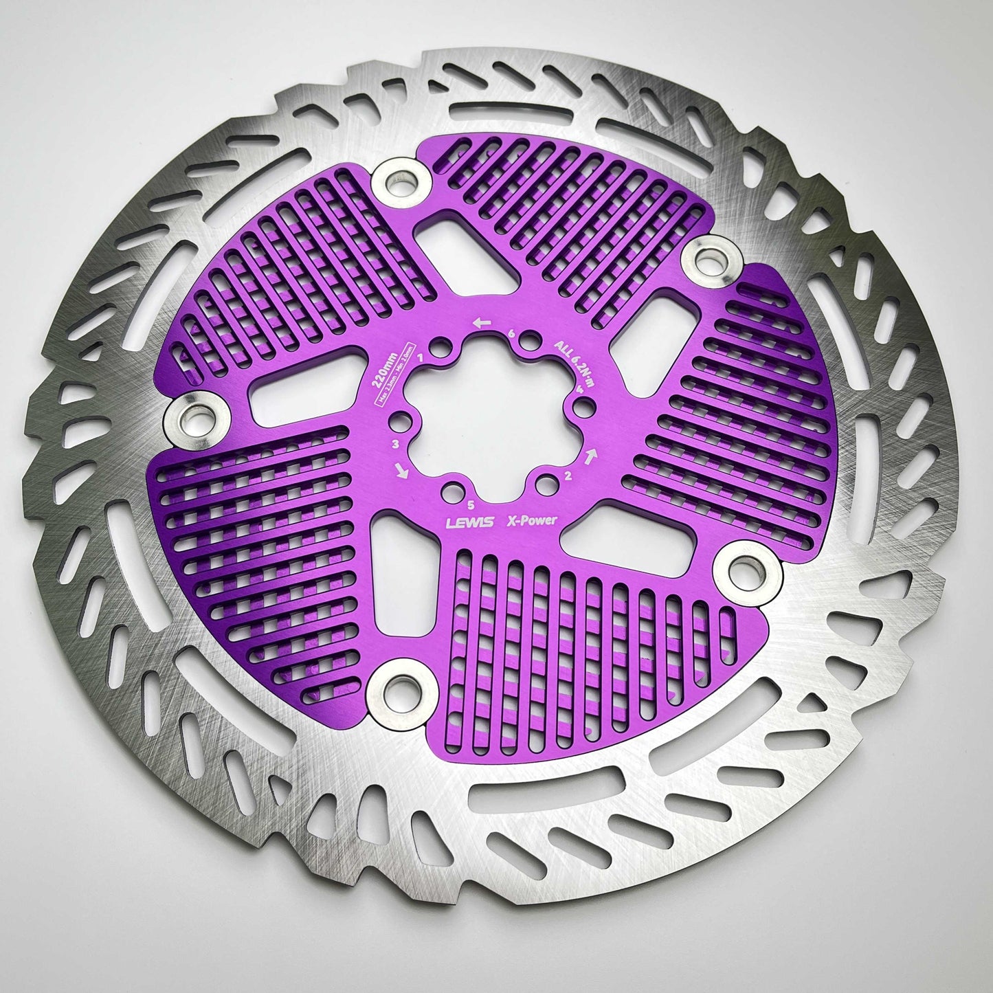 Lewis Floating Brake Rotor | 6 Bolts 44BCD 200/220mm 2.3mm | DH Enduro Surron E Dirt Bike