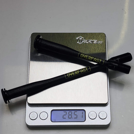 Ejes pasantes de carbono OVERFAST para Factor One, Ostro VAM, O2 VAM – Eje ultraligero para bicicleta de carretera con freno de disco | 950 kgf de resistencia