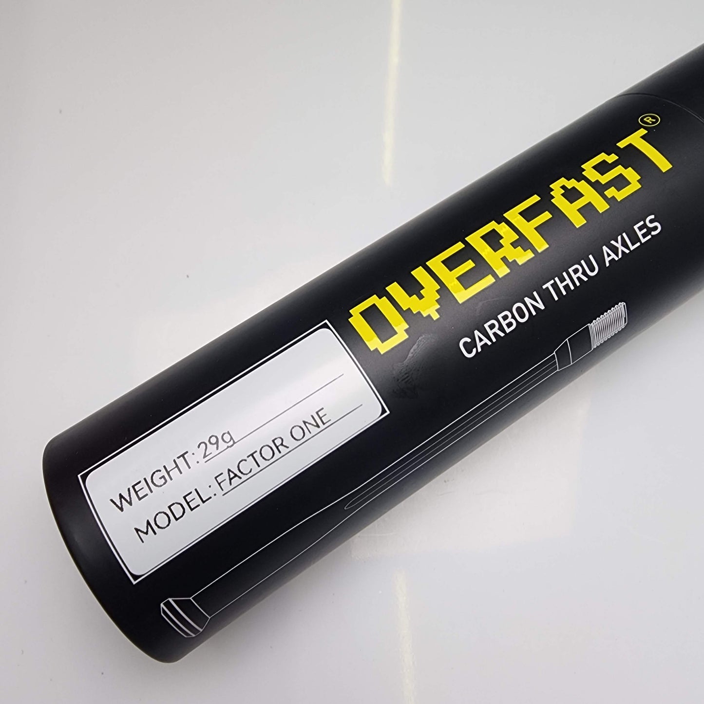 Ejes pasantes de carbono OVERFAST para Factor One, Ostro VAM, O2 VAM – Eje ultraligero para bicicleta de carretera con freno de disco | 950 kgf de resistencia