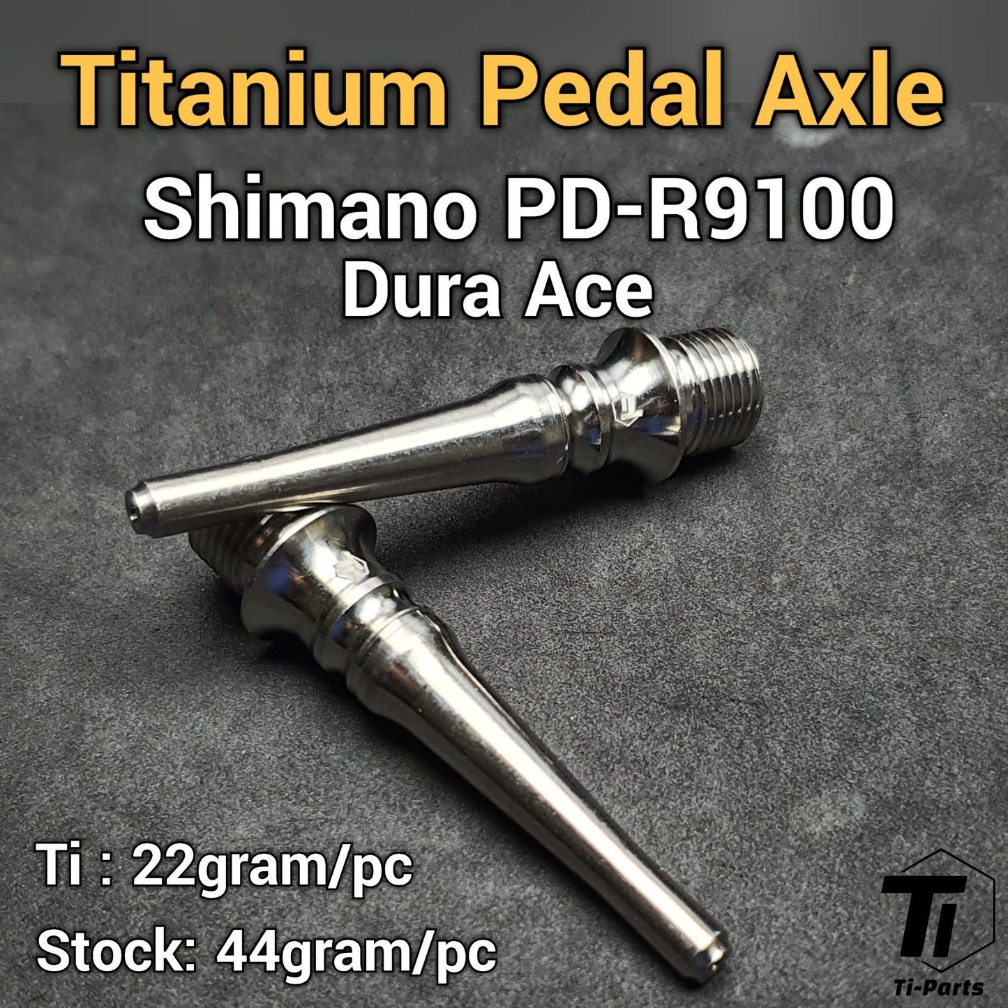 Titanium pedalaksel til Shimano | +4mm M9120 M9020 M9000 M8000 XT XTR Ultegra Dura Ace 9000 6800 R8000 R9100 M975 M980 M990