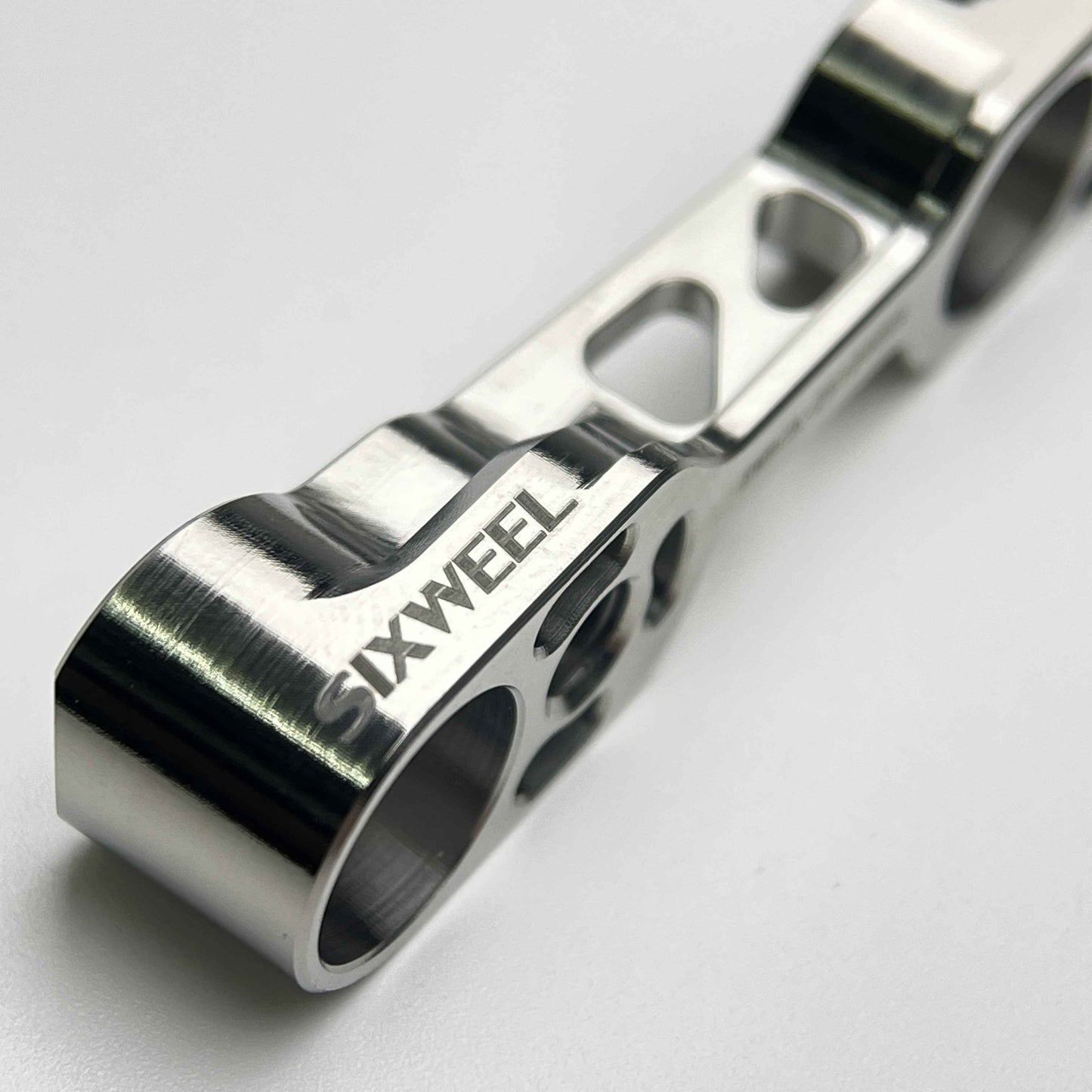 Sixweel Flat Mount Rear Disc Brake Caliper Adapter | Titanium CNC | 140 to 160mm Rotors