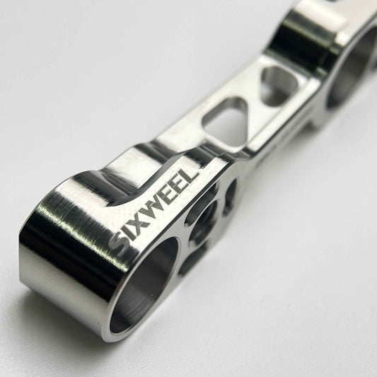 Sixweel Flat Mount Rear Disc Brake Caliper Adapter | Titanium CNC | 140 to 160mm Rotors