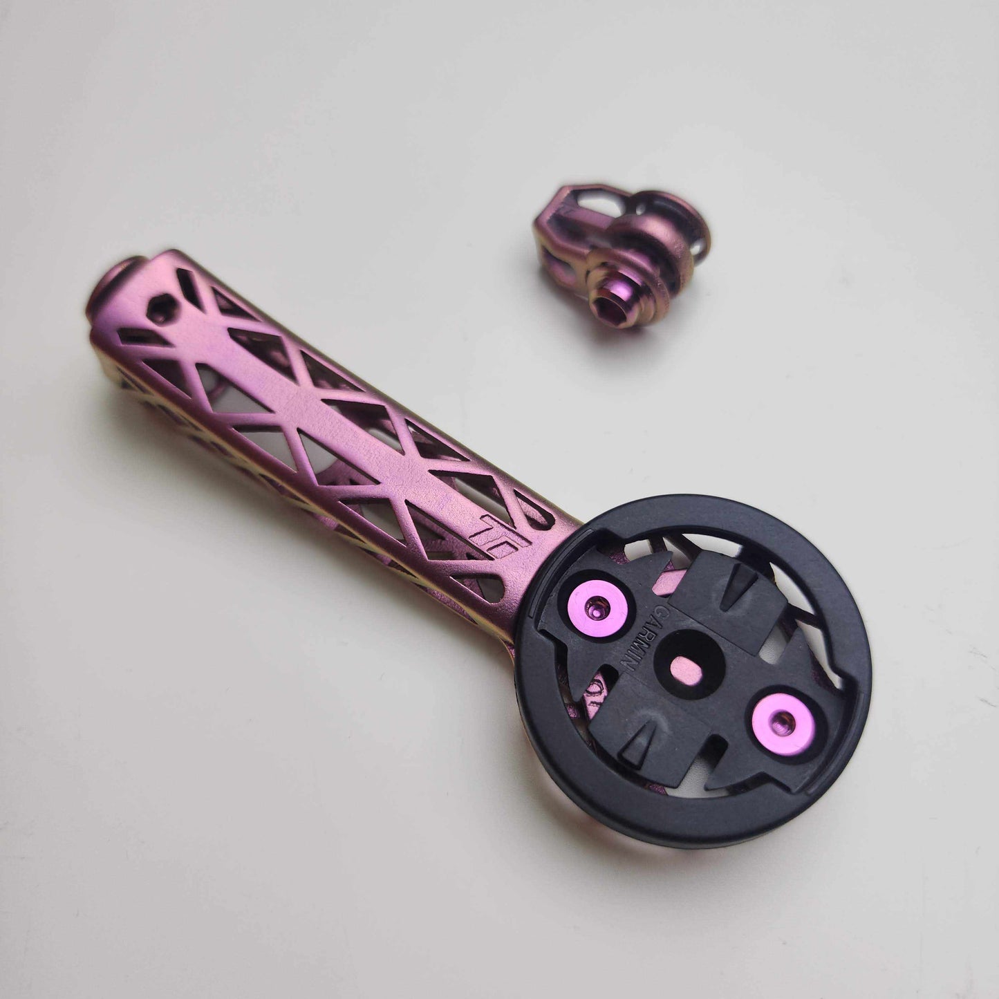 Suporte para computador Specialized Future Stem Titanium impresso em 3D | Garmin Wahoo Bryton | Team Series