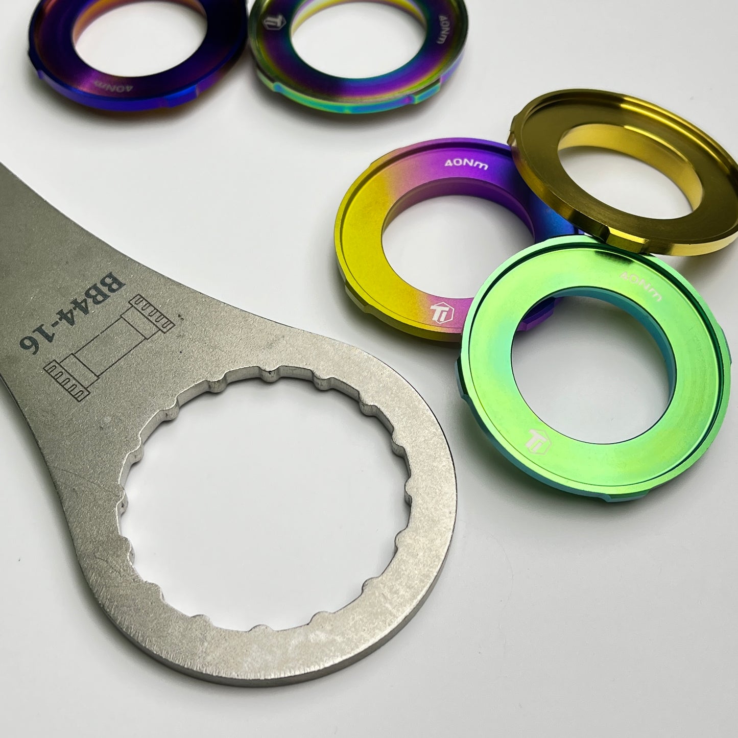 Anillo de bloqueo de rotor Centerlock de titanio | Estrías exteriores | Shimano SRAM