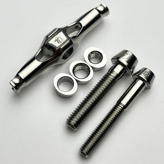 TiParts Titanium Universal Saddle Clamp  | CNC Yoke with nut M5 M6 Through Hole
