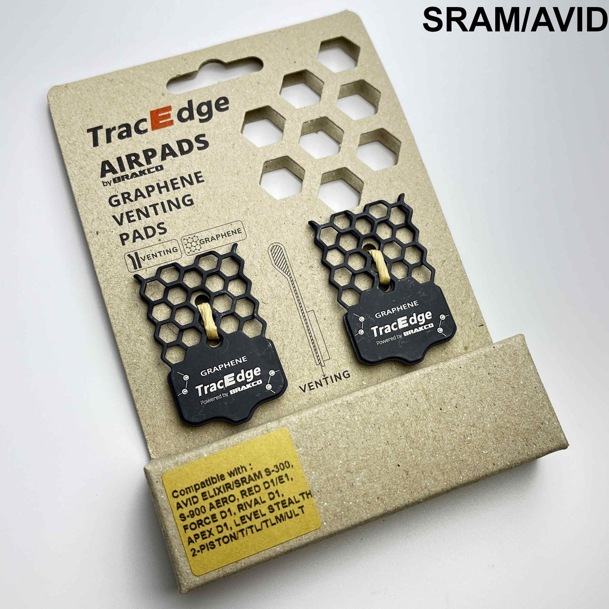TracEdge Airpads Graphene Venting Disc Brake Pads | Shimano SRAM Avid