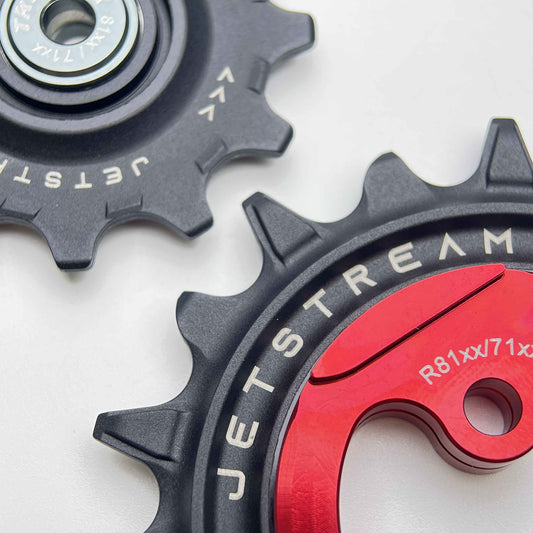 Galets de dérailleur TRiPEAK Jetstream Pro Ceramic 12T/18T | Shimano 11/12s | Galet de dérailleur surdimensionné asymétrique (AOPW) OSPW