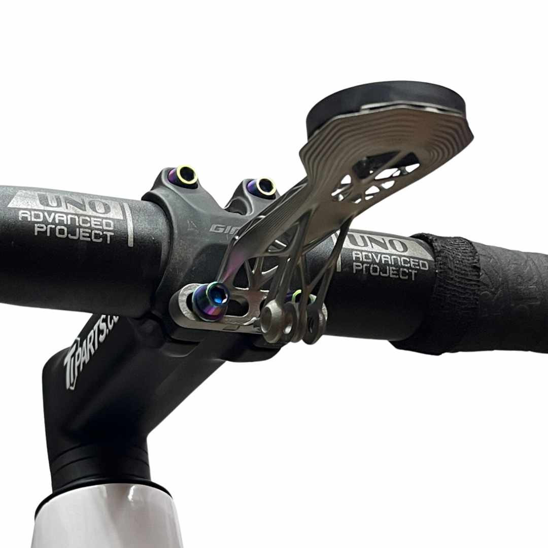 Universal Stem Titanium Bike Computer Mount - Club Series | 2-Piece Bar & Stem | Giant