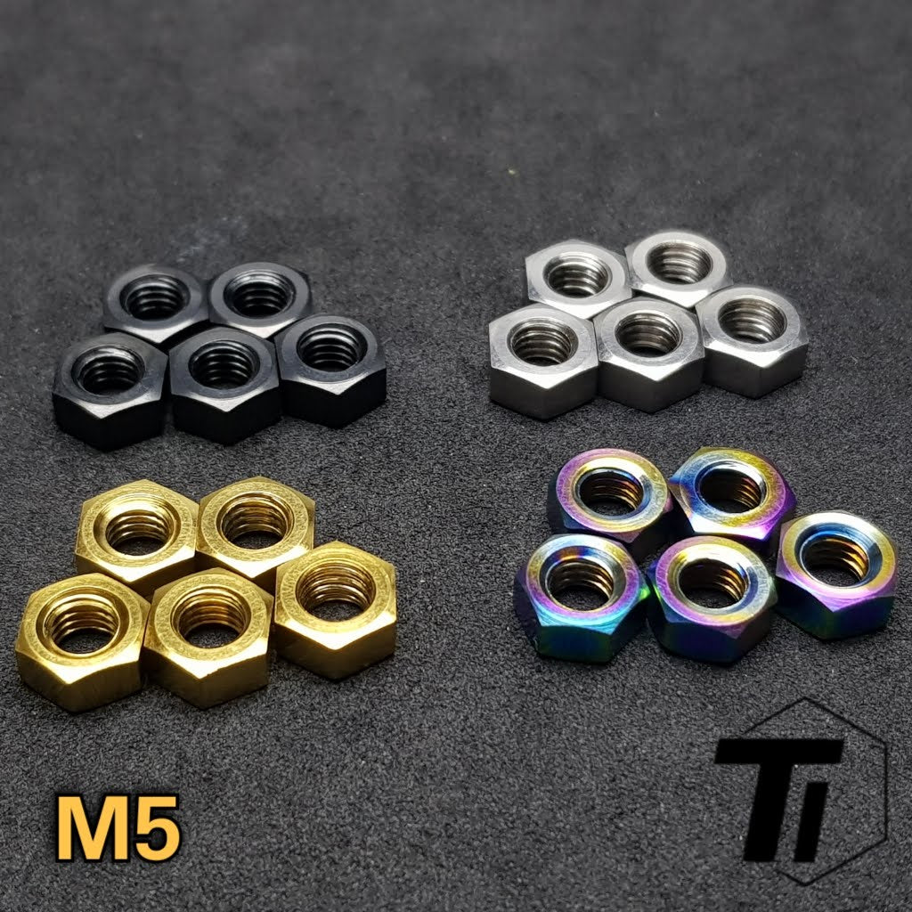 Tuerca de titanio de varios tamaños M3 M4 M5 M6 M8 M10 Tuerca de tornillo de titanio Grado 5 Singapur MTB