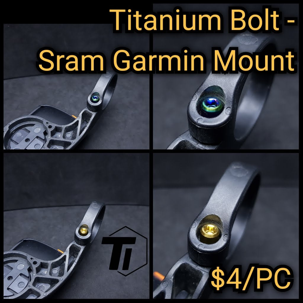 Titán csavar Garmin rögzítőbilincshez | Elülső kerékpártartó Pro Edge 530 830 1030 1040 Wahoo SRAM K-Edge SRM Cat Eye
