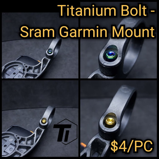Titanium Bolt för Garmin mount clamp | Utvändigt cykelfäste Pro Edge 530 830 1030 1040 Wahoo SRAM K-Edge SRM Cat Eye
