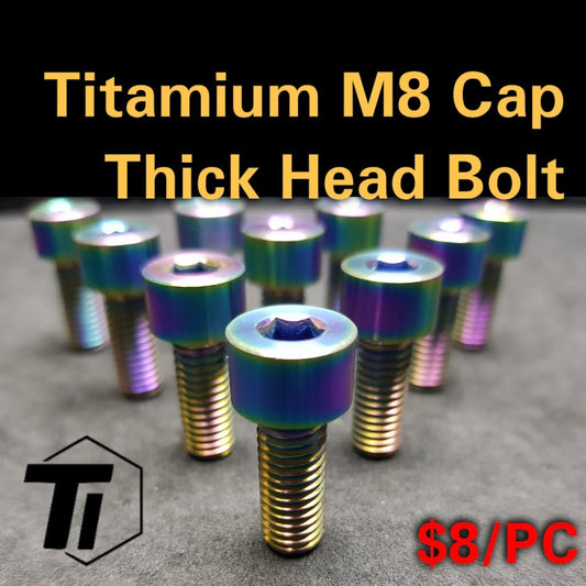 Titanium M8 Cap head bolt M8x20 M8x30 thick cap head for BMX & motorcycle Handlebar  Titanium Screw Bicycle MTB