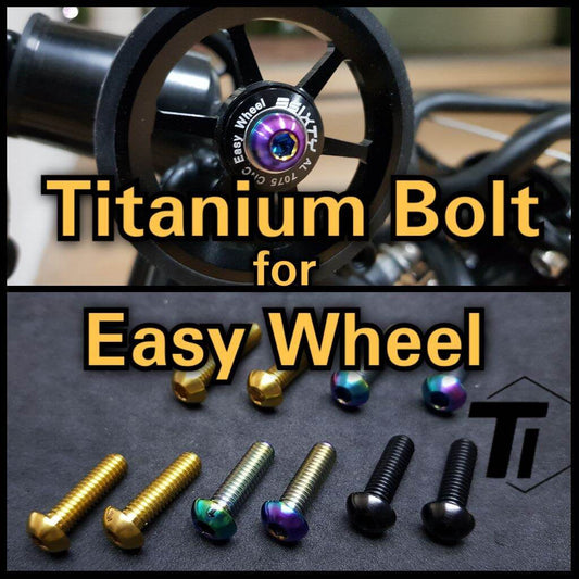 Perno de titanio para empujar fácilmente la rueda, rueda EZ Rotacaster Foldie 3Sixty Brompton Pikes, tornillo de titanio para bicicleta de grado 5
