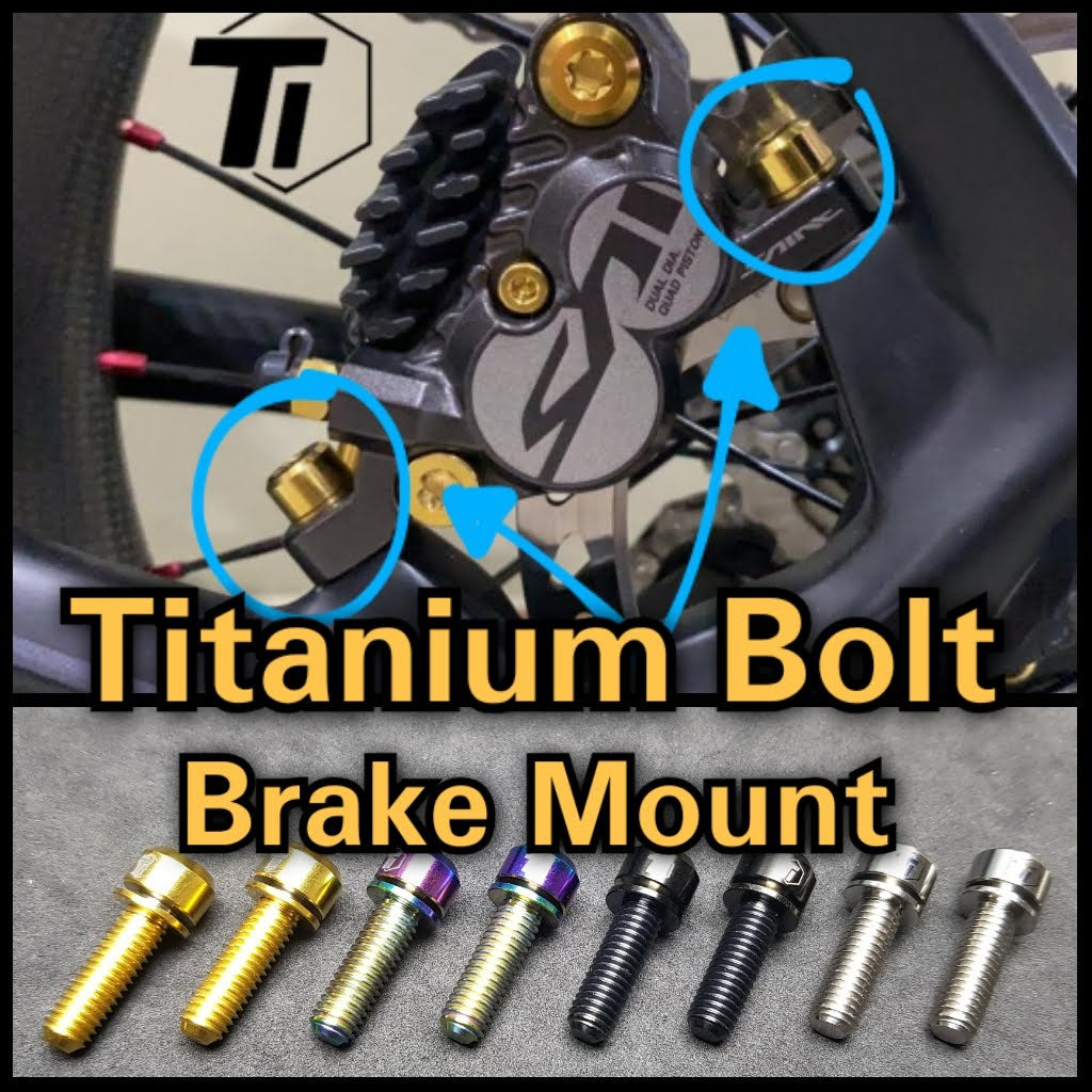 ไทเทเนียม M6 Bolt สำหรับเบรค Caliper Fixing Mount MTB Foldie Minivelo Shimano SRAM Tektro Avid Saint Zee Deore XT SLX XTR
