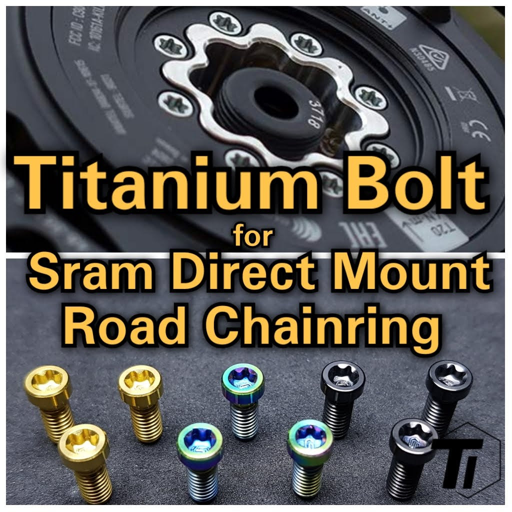 Perno de titanio para plato de carretera SRAM Direct Mount | 12 velocidades DUB Red eTap AXS Force Rival | Tornillo de titanio grado 5