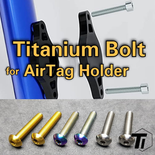 Perno de titanio para soporte de portabotellas AirTag para bicicleta | Tornillo del soporte del rastreador Apple Air Tag | Tornillo de titanio grado 5