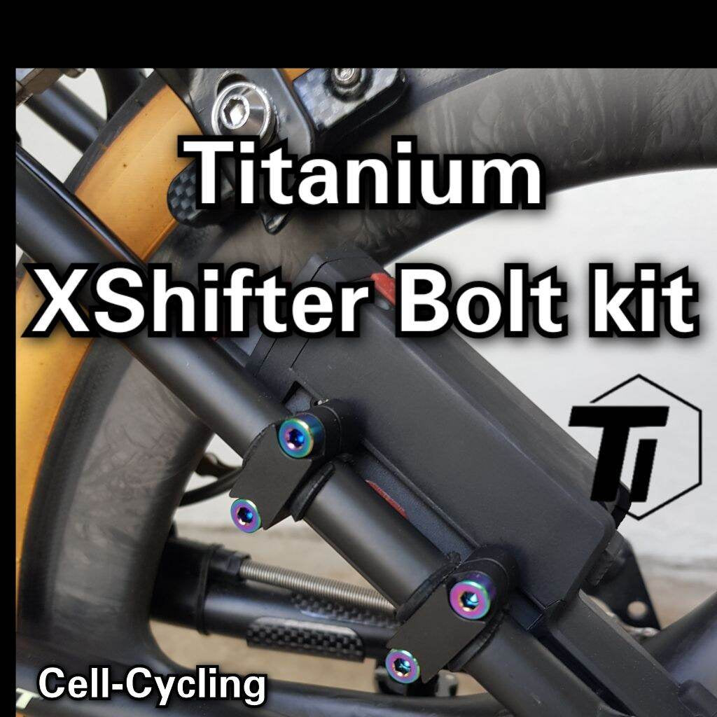 Kit bulloni in titanio XShifter Cell Cycling X-Shifter X cambio Elink Mini Pod Brompton T-Line 3Sixty Pikes Birdy Aceoffix