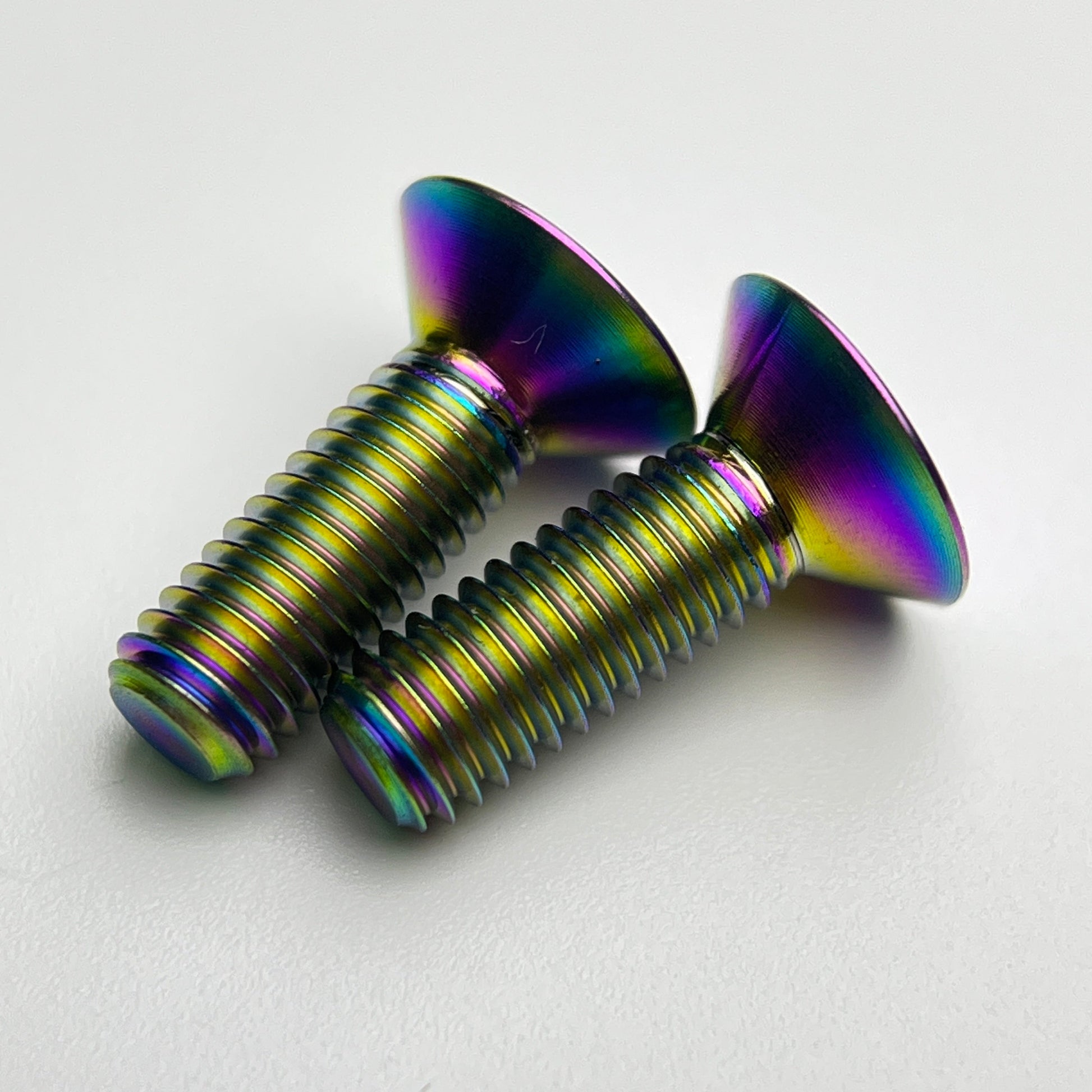 Rainbow countersunk titanium front derailleur hanger bolts