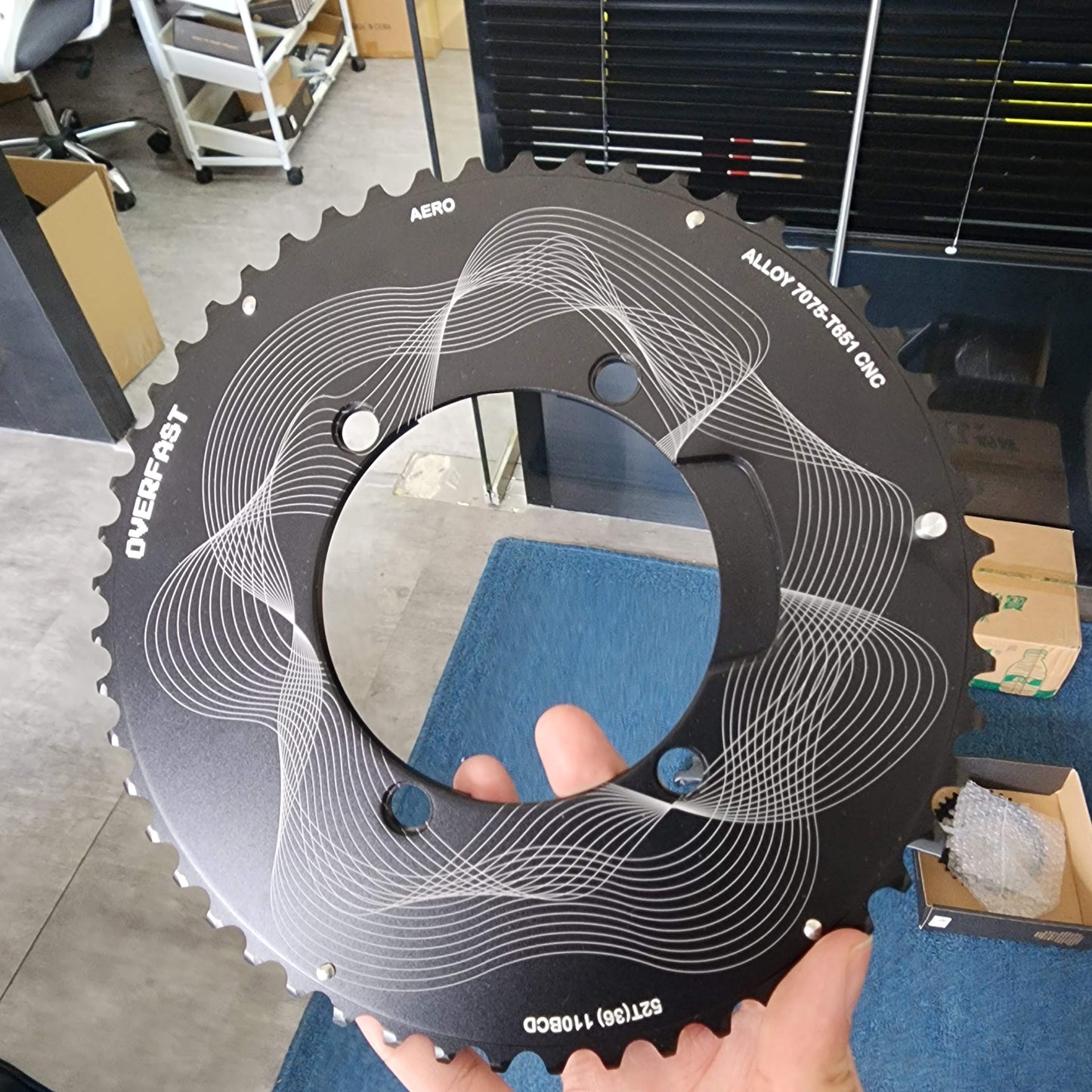 Coroa de estrada em liga leve Overfast Aero | a partir de 175g, 50-34/52-36