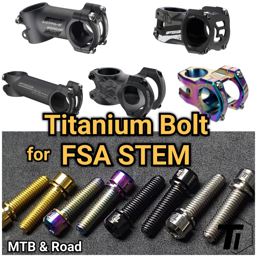 Bullone in titanio per attacco manubrio FSA | Attacco manubrio MTB e bici da strada | Grid Gradient Comet Afterburner V-Drive Omega NS SMR Fazua NS Drop 