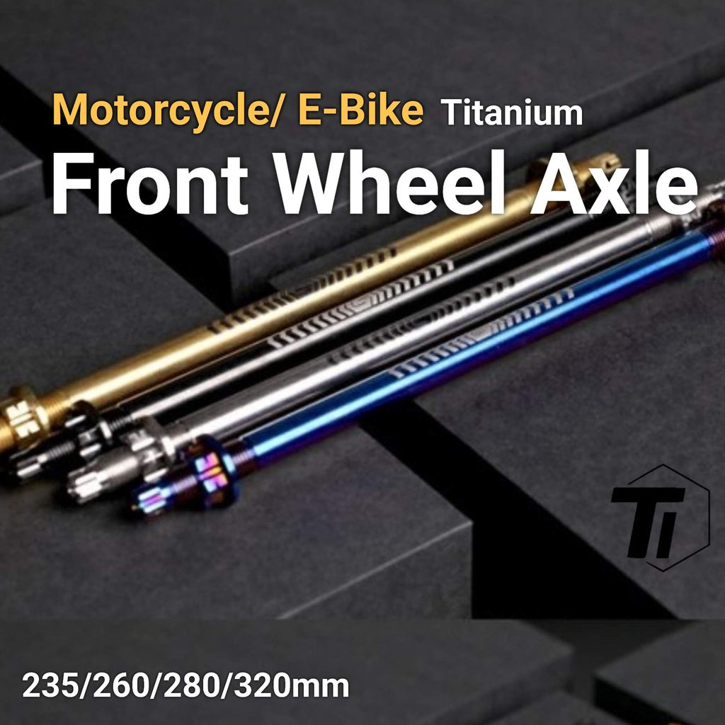 Eixo da roda dianteira de titânio M12 para motocicleta E-Bike | 235mm 260mm 280mm 320mm | Eixo de titânio grau 5 Singapura