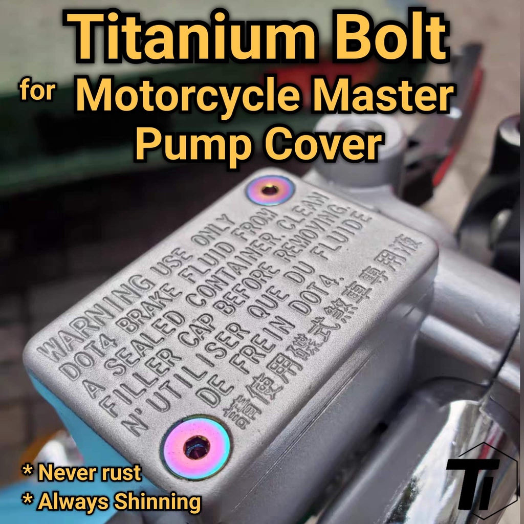 Parafuso de titânio para reservatório de óleo de freio da bomba mestre de motocicleta | Grau 5 Titânio Singapura | Yamaha Honda KTM Universal 