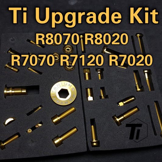 Titanium-Upgrade-Kit für Shimano R8070 R8020 R7120 R7070 R7020 Gruppenset | Di2 Ultegra 105 Antriebsstrang Bremse