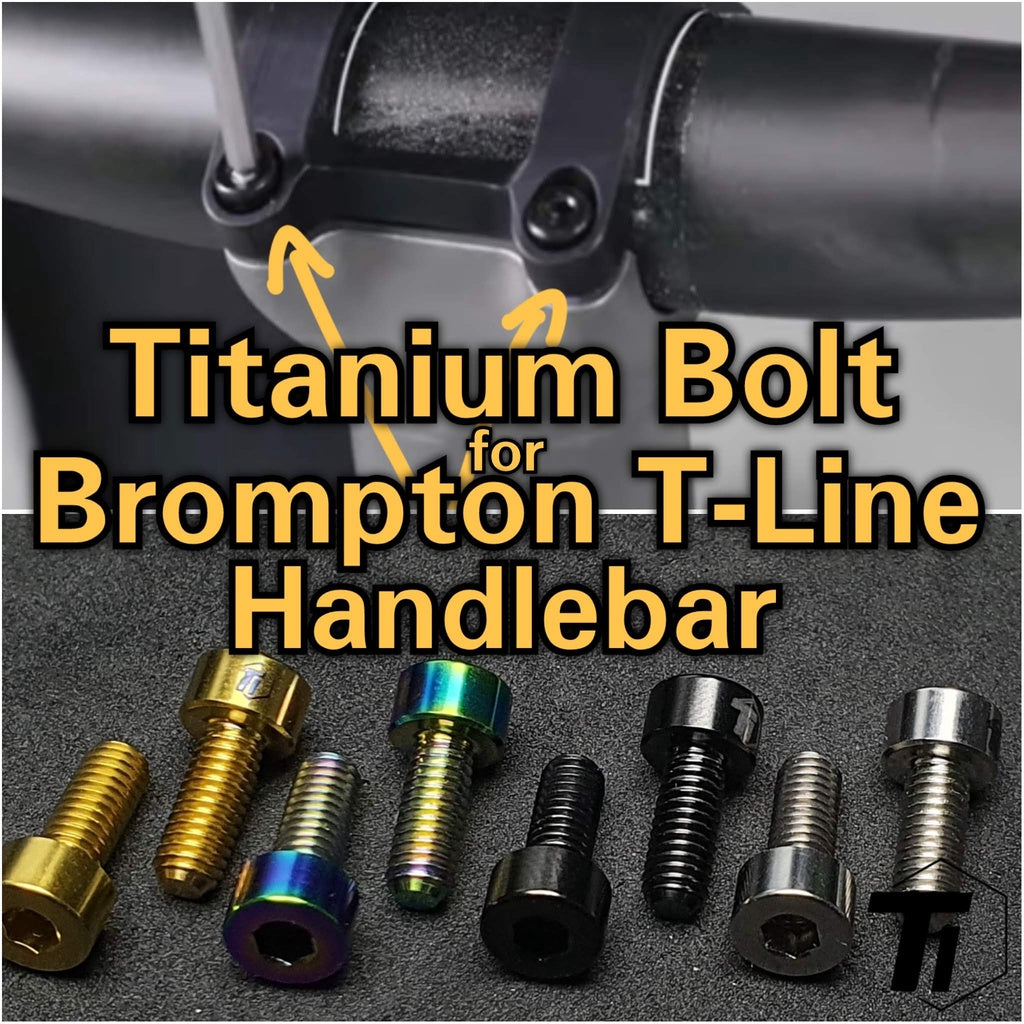 Titanbult för Brompton T-Line-styre| Stamskruv Guld Oil Slick Svart Silver | Titanium Screw Grade 5 Singapore