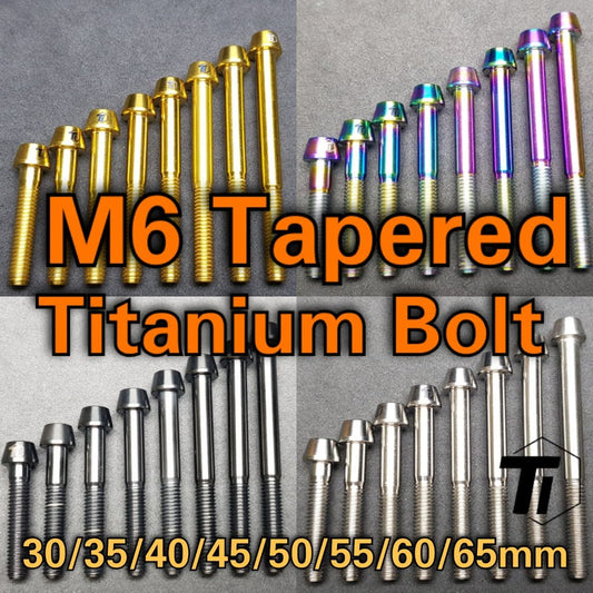 Titanium Bolt M6 Tapered Head | m6x30 m6x35 m6x40 m6x45 m6x50 m6x55 m6x60 m6x65 | Titanium Screw Grade 5 Singapore