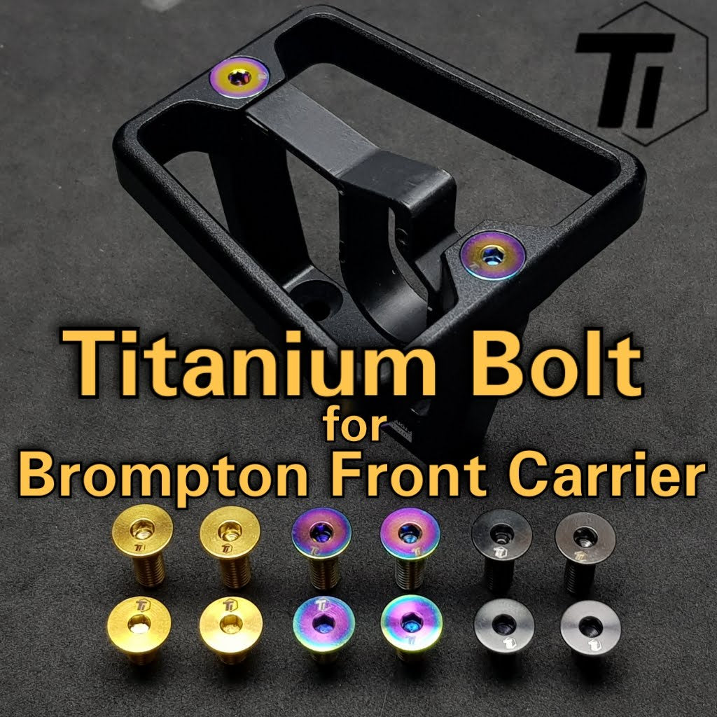 Parafuso de titânio para bloco de suporte frontal Brompton | 3Sixty Pikes Camp Royale Front Carrier Frame adaptador braçadeira rack bag h&amp;h