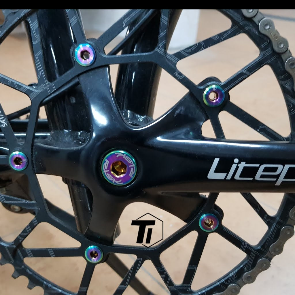 Titanium Bolt MiniVelo Chainring Foldie-kedjering Litepro Titanium Screw cykel Grad 5 Singapore