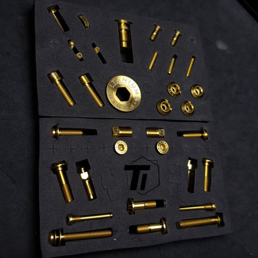 Titanium Upgrade Kit til Shimano R9170 R9120 R9070 | Gruppesæt Dura Ace Di2 drivlinje Bremseopgraderingssæt | Titanium bolt