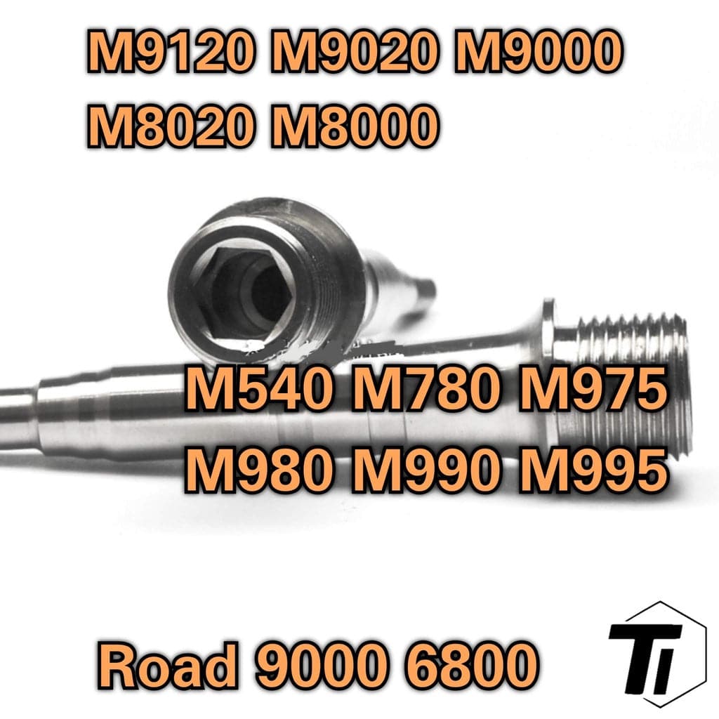 Asse pedale in titanio per Shimano | +4mm M9120 M9020 M9000 M8000 XT XTR Ultegra Dura Ace 9000 6800 R8000 R9100 M975 M980 M990