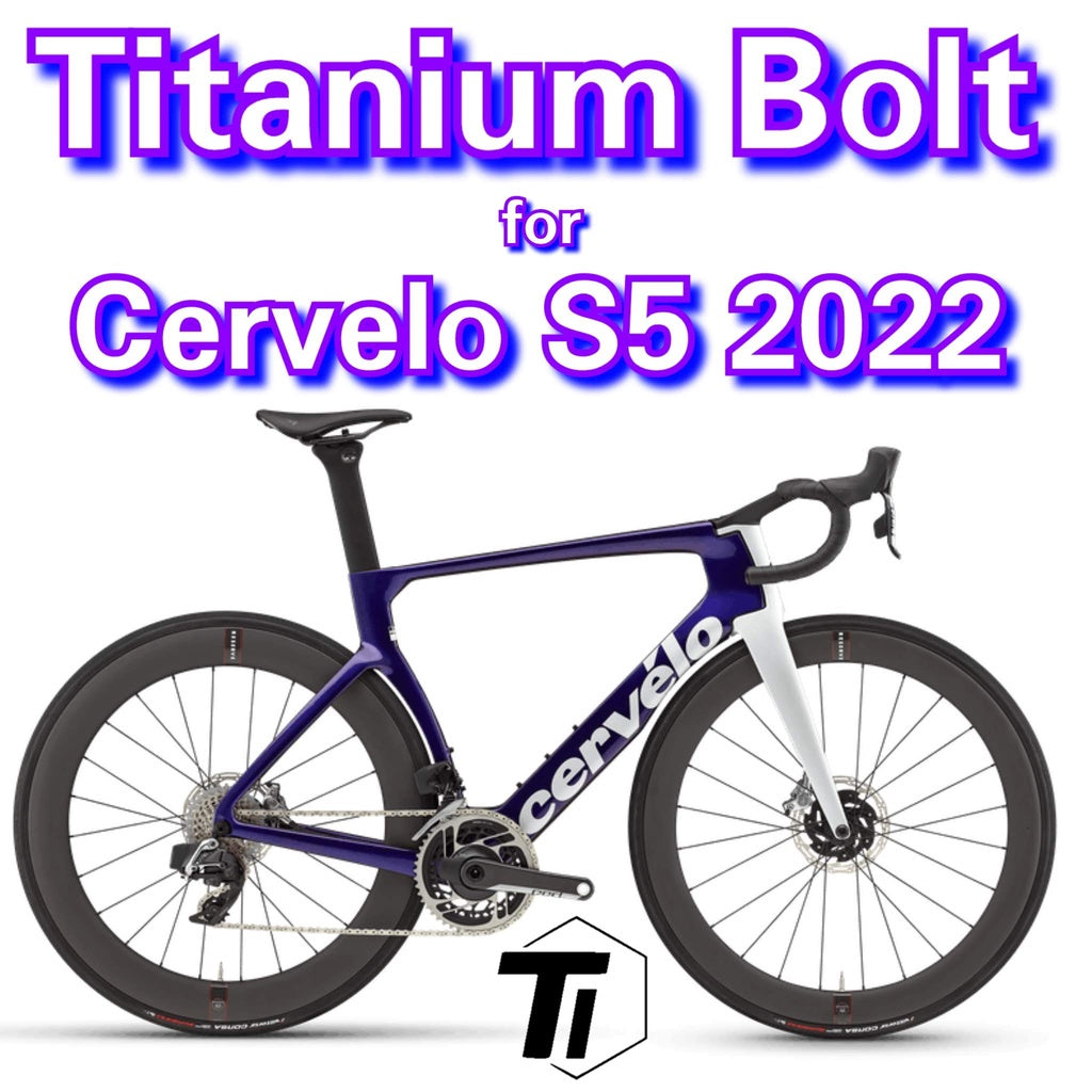 Titanium Bolt til Cervelo S5 2022 | Opgraderingssæt Stammestyr Garmin Wahoo Mount Sadel Light Di2 Mount Øvre Leje