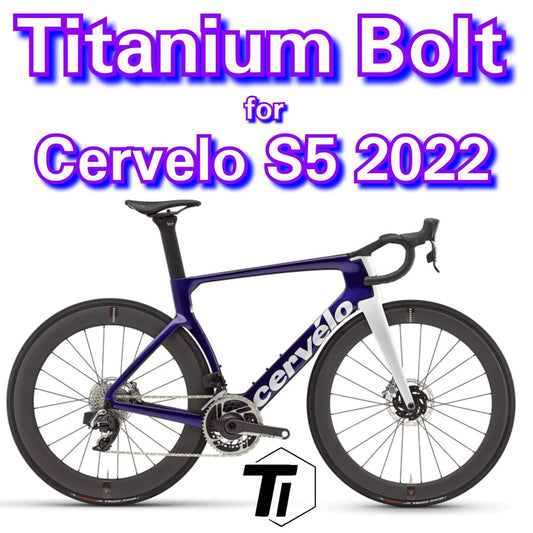 Titanium Bout voor Cervelo S5 2022 | Upgradekit Stuurpen Garmin Wahoo Mount Zadellamp Di2 Mount Bovenlager