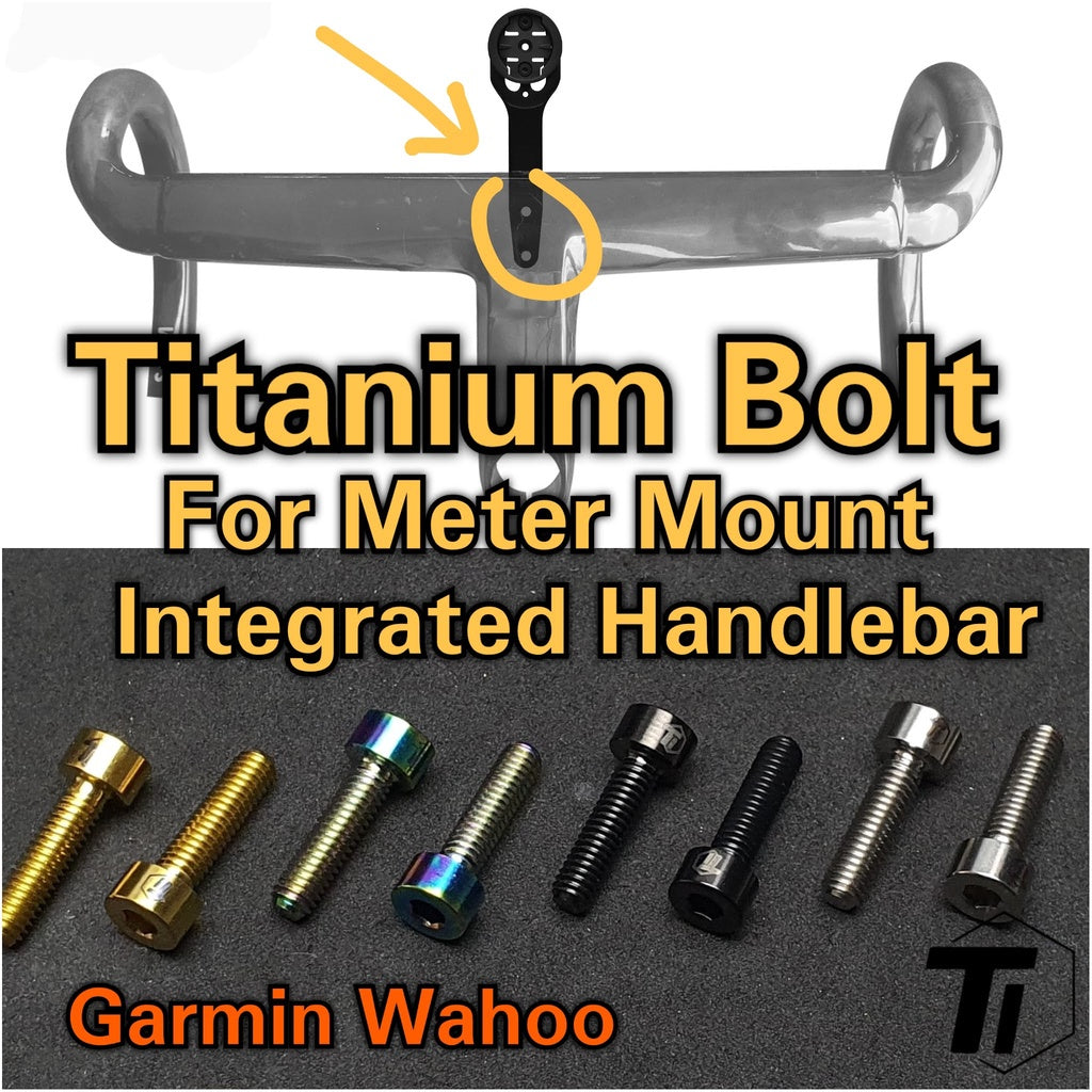 Perno de titanio para manillar integrado con montaje de medidor | Aerobarra Garmin Wahoo Dropbar | Cañón Enve FSA Vision Zipp Deda XXX