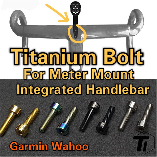 Bullone in titanio per manubrio integrato con montaggio su misuratore | Garmin Wahoo Dropbar Aerobar | Canyon Enve FSA Vision Zipp Deda XXX