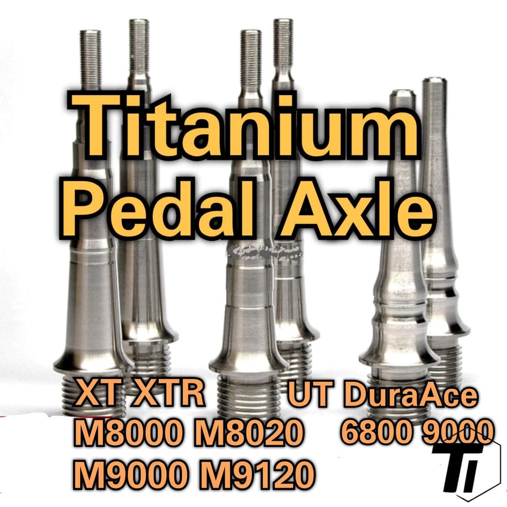 Eje de pedal de titanio para Shimano | +4mm M9120 M9020 M9000 M8000 XT XTR Ultegra Dura Ace 9000 6800 R8000 R9100 M975 M980 M990
