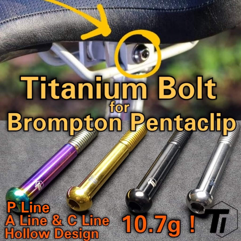Titanium Bolt til Brompton Pentaclip P-Line A-Line C-Line | Hul design super letvægts titanium skrue Singapore